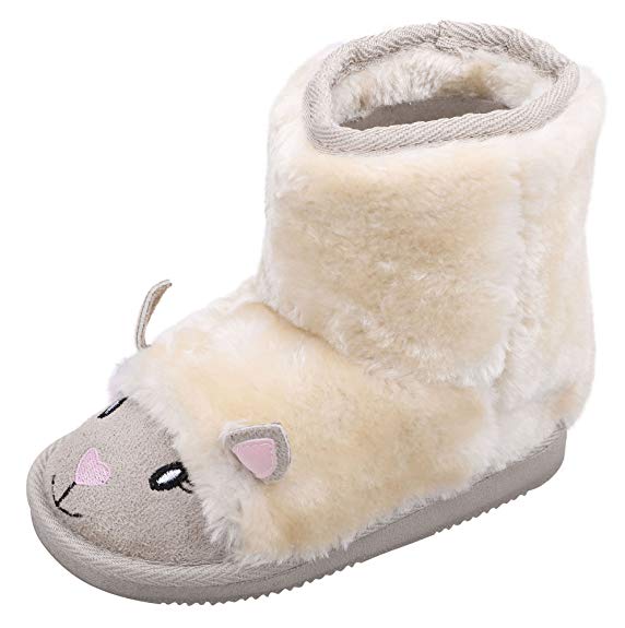 Arctic Paw Kids Toddler Boys Girls Boots Sherpa Lined Faux Fur Winter Snow Boots