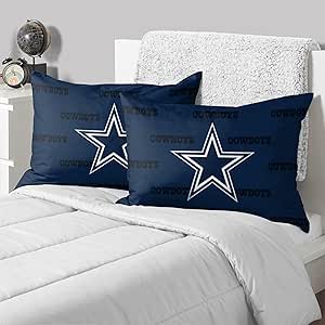 FOCO NFL Team Color Big Logo Bedding Standard 2-Pack Pillowcases