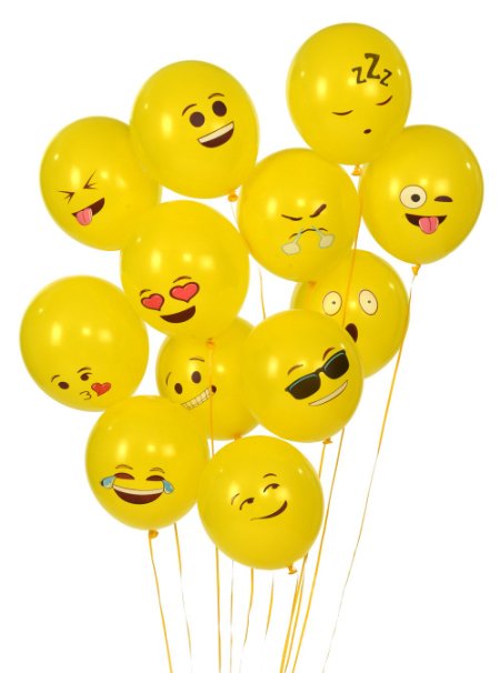 Emoji Universe Series One Emoji Smiley Face Latex Balloons 72-Pack