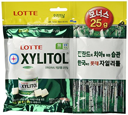 Lotte Xylitol Applemint Chewing Gum 4.4oz (100g plus Bonus 25g)