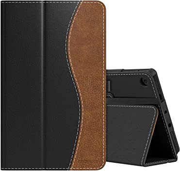 MoKo Case Fits Kindle Fire 7 Tablet (9th Generation, 2019 Release), Premium PU Leather Slim Folding Stand Shell Multiple Viewing Angles Cover with Auto Wake/Sleep - Dual Color