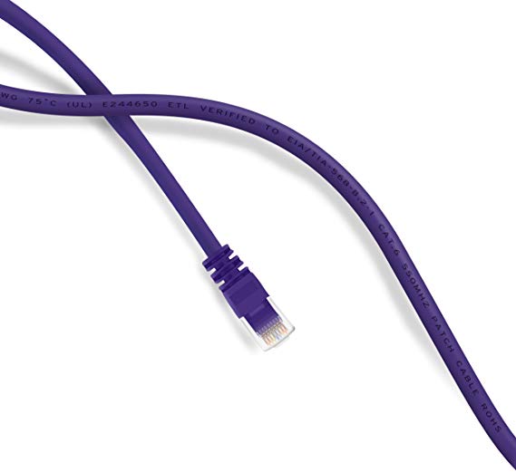 GearIT 25 Feet Cat 6 Ethernet Cable Cat6 Snagless Patch - Computer LAN Network Cord, Purple