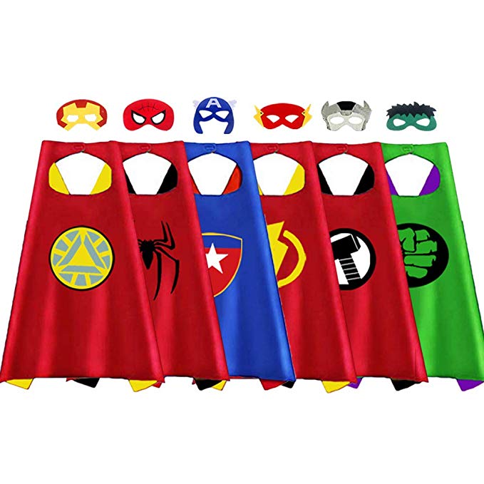 Outdoor Toys for Toddlers Age 3-5 - Party Favor for Kids, Treasure Store Superhero Dress up Costumes Toys for 3-7 Year Old Boys Gifts for 3-7 Year Old Boys Girls Toddlers Costumes Party Supplies 6 Pcs