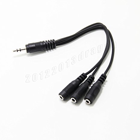 Ancable 3.5mm (1/8") TRS 1 Male To 3 Female 3-Way Stereo Splitter Audio Cable