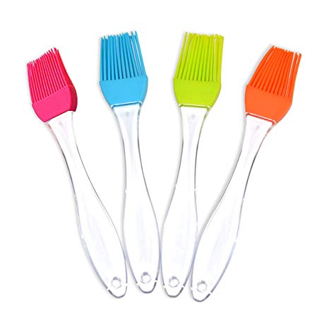 MIFASOO Silicone Pastry Brush Heat Resistant Basting Brushes Spread Oil Butter Sauce Marinades for BBQ Grill Barbecue Baking Kitchen Cooking (4 Pack)
