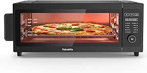 Air Fryer Toaster Oven Combo - Fabuletta 10-in-1 Countertop Convection Oven 1800W, Flip Up & Away Capability for Storage Space, Oil-Less Air Fryer Oven Fit 12" Pizza, 9 Slices Toast, 5 Accessories