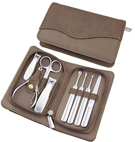 Maketop Professional Manicure Pedicure Set Stainless Steel Portable Travel Beauty Care Tools (Fine Zipper Bag)