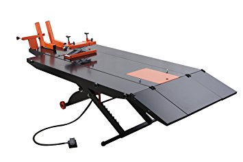 APlusLift 1500LB Air Operated 48" Width ATV Motorcycle Lift Table with Side Extensions (Free Service Jack, Free Home Delivery)
