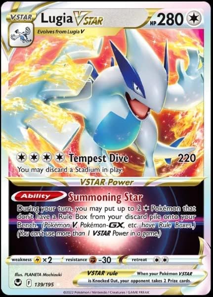 Lugia Vstar 139/195- Silver Tempest - Pokemon Ultra Rare Card - Holo Foil