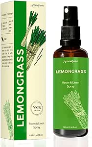 Lemongrass Room Linen & Pillow Spray by Aromafume | 100ml/3.38 fl oz | with Pure Lemongrass Essential Oil | Aromatherapy Spray for Relaxation, Sleep & Stress Relief | Mist for Bedding, Fabrics