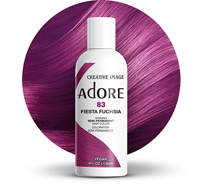 Adore Semi Permanent Hair Color - Vegan and Cruelty-Free Hair Dye - 4 Fl Oz - 083 Fiesta Fuchsia (Pack of 1)