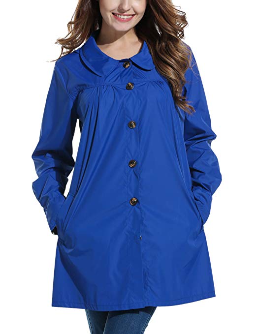 Beyove Womens Rain Jacekt Lightweight Waterproof Outdoor Hooded Raincoat