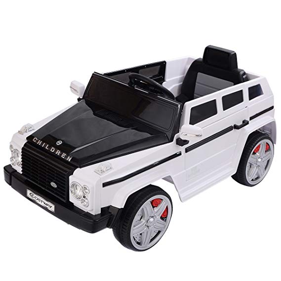 12 V MP3 Kids Remote Control Riding Car with LED Lights - White