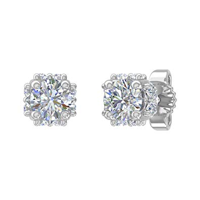 1/2 Carat Diamond Stud Earrings in 14K Gold