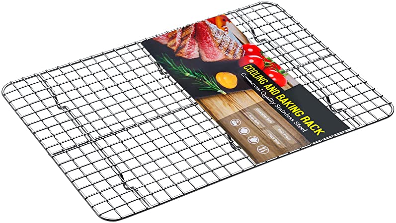 Cooling Racks for Cooking and Baking,Estmoon Stainless Steel Wire Rack,15 Inch Heavy Duty Baking Rack Fits Baking Sheet,Rust-Resistant Rack for Roasting Grilling Drying,Oven &Dishwasher Safe