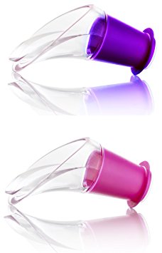 Vacu Vin Crystal Wine Server / Pourer, Set of 2 - Purple / Pink