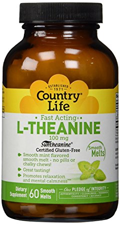 Country Life L-Theanine Mint -- 100 mg - 60 Smooth Melts