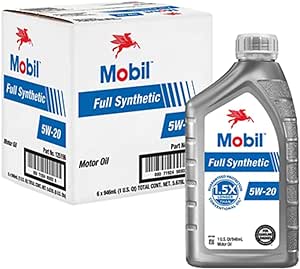 Mobil Full Synthetic Motor Oil 5W-20, 1 Quart (6-pack)