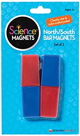 Dowling Magnets North/South Bar Magnets (3.13 inches Long x 1 inch Wide x .38 inch Thick), Set of 2
