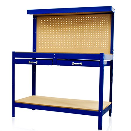 Best Choice Products Steel Work Bench Tool Storage Box with Drawers & Peg Board