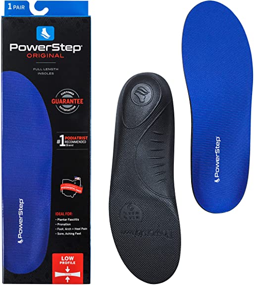 Powerstep Full Length Orthotic Shoe Insoles Original with Arch Support Unisex- Relieve Metatarsal, Arch and Heel Pain