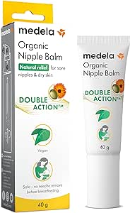 Medela Organic Nipple Cream - Soothing and Nourishing for Breastfeeding Moms - 100 Percent Natural and Safe - Fast Relief for Sore Nipples – Postpartum Essentials – 40 g