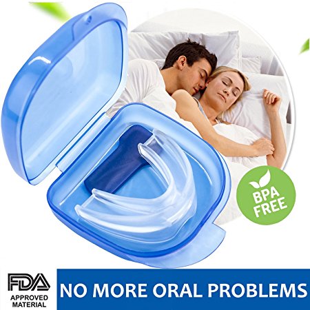 Mouth Guards for Teeth Grinding, Anti Snoring Devices Sleep Aid Custom Fit Night Dental Guard with Case for Sleeping