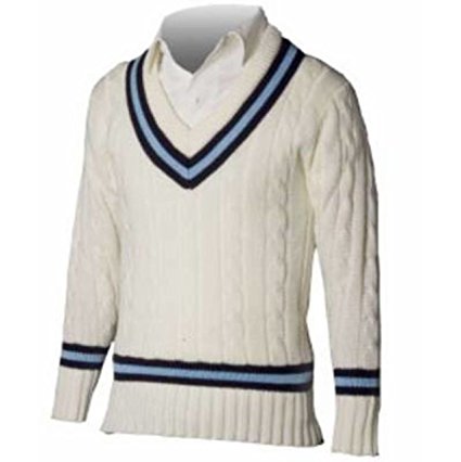 Cricket V-Neck Sweater Navy/Sky