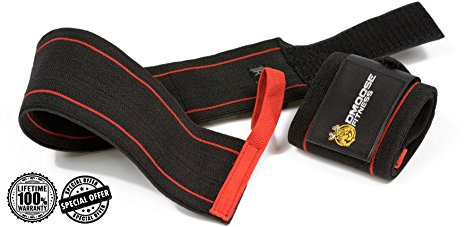 Wrist Wraps by DMoose Fitness – Premium Quality, Strong Velcro, Thumb Loops, Double Stitching – Maximize Your Weightlifting, Powerlifting, Bodybuilding & CrossFit Workouts with Durable Wraps