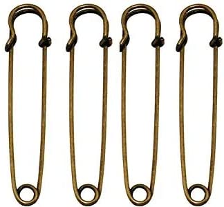 Sea Star 30pcs Large 3inch Bronze Steel Safety Pins - Blankets, Skirts, Kilts, Crafts (3inch, Bronze)