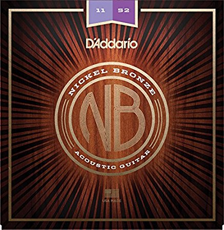 D'Addario NB1152 Nickel Bronze Acoustic Guitar Strings, Custom Light