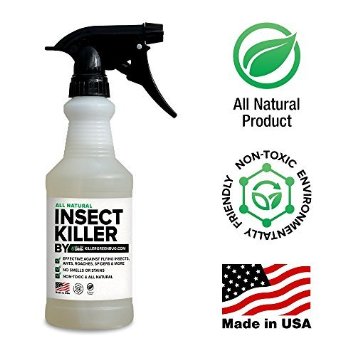 All Natural Non toxic Insect Killer Spray by Killer Green - 16 oz - Kills on cockroaches Ants Mosquitos Spiders 00 Money Back Guarantee - Safe for People Plants and Pets