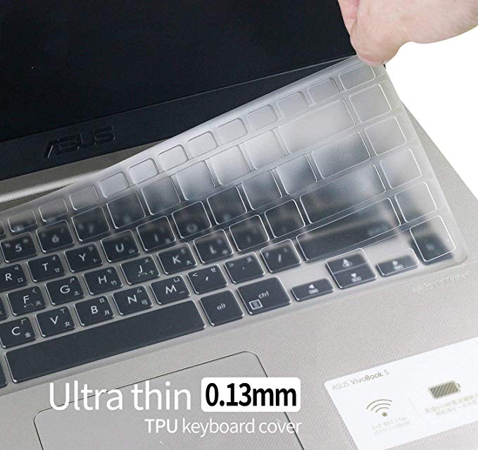 Premium Ultra Thin Keyboard Cover for ASUS VivoBook F510UA FHD Laptop/F510UF/ASUS VivoBook S S510UA S510UN/ASUS S510UQ-EB76 15.6" Laptop Protective Skin, Clear