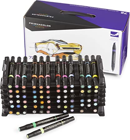 Prismacolor Marker Set, 72 Pieces, Chisel/Fine Markers