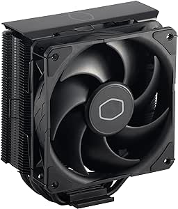 Raffreddatore ad aria CPU Cooler Master Hyper 212 nero - Finitura in alluminio, 4 tubi di calore compatti a contatto diretto continuo, ventola SickleFlow 120 Edge, staffe LGA1700 e AM5 - Nero