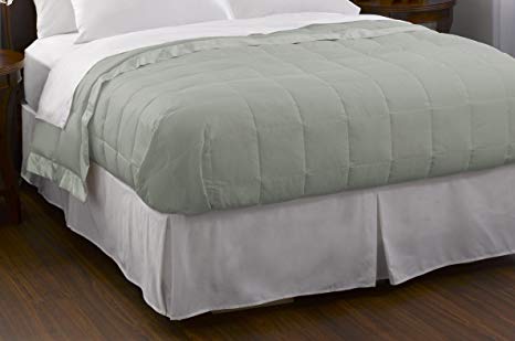 Pacific Coast Feather Company 67818 Down Blanket, Cotton Cover with Satin Border, Hypoallergenic, Full/Queen, Clover