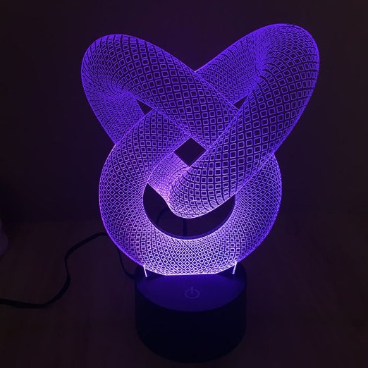 NIEBC RGB 3D 7-Color Gradual Changing LED Touch Switch Visualization Illusion Atmosphere Light Desklamp Nightlight (Chain Link)