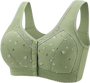 Daisy Bras for Older Women 2024 Comfortable Convenient Front Closure Bras Full Support No Underwire Bras