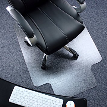 Marvelux 48" x 51" Polycarbonate (PC) Lipped Chair Mat for Low, Standard and Medium Pile Carpets | Transparent | Multiple Sizes