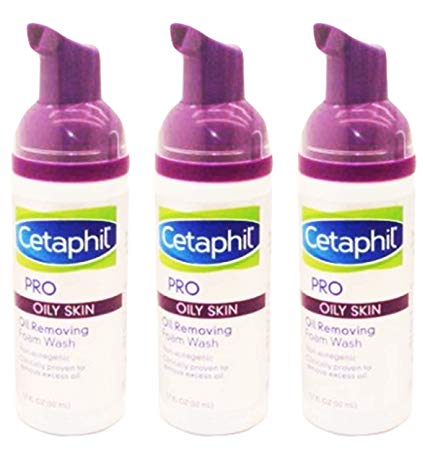 Cetaphil Pro Oil Removing Foam Wash, Travel Size 1.7 oz. (Pack of 3)