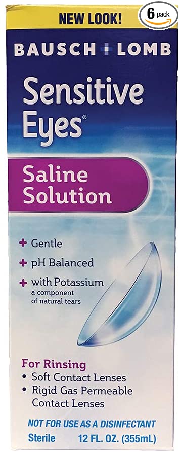 Bausch & Lomb Sensitive Eyes Saline Solution, 12-Ounce Bottles (Pack of 6) - Packaging May Vary