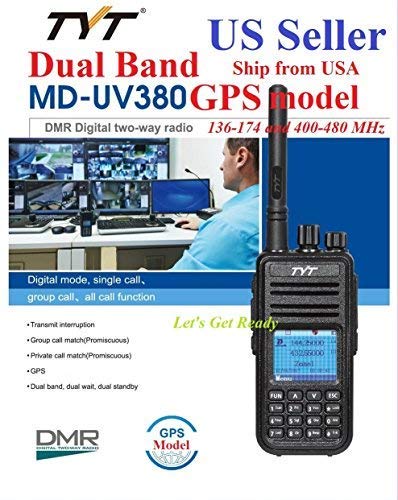 TYT MD-UV380 GPS Version Dual Band 136-174 & 400-480 MHz DMR Digital/Analog Radio