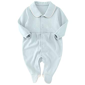 pureborn Unisex Preemie Baby Newborn Onesie Bodysuit Sleep Romper Footie Jumpsuit Pajamas Long Sleeve Cotton
