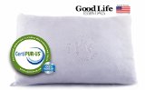 Shredded Memory Foam Pillow with Stay Cool Bamboo Cover - Best for Back Stomach Side Sleeper - Made in the USA - By Good Life Essentials - Hypoallergenic and Dust Mite Resistant Hotel Collection - Satisfaction Guaranteed Standard