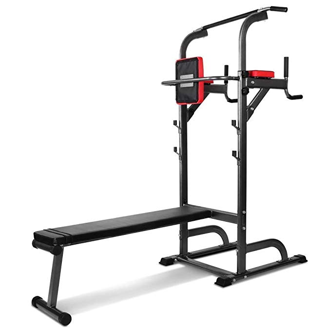 Pull-up bar, foldable, multi-functional, stand pull up station with freestanding pull-up bar, training bar, fitness station, dips station, removable   bag