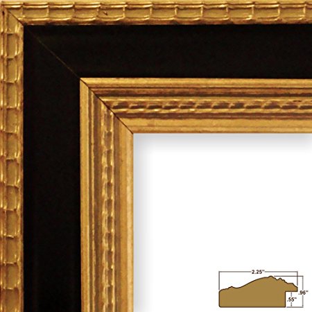 Craig Frames 6436 8 by 12-Inch Picture Frame, Ornate Finish, 2.25-Inch Wide, Gold with Black