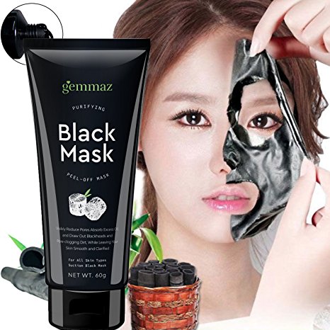 Black Mask Blackhead Remover Purifying Black Peel Off Mask, Activated Charcoal Deep Cleansing Facial Acne Pore Cleaner by Gemmaz 60g