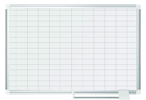 MasterVision Magnetic Gold Ultra Dry Erase 1 x 2 Inch Grid Planner 2 x 3 Feet Aluminum Frame MA0392830