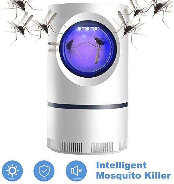 Indoor Insect Trap Bug Fruit Fly Gnat Mosquito Killer - Automated Sensor Switch, UV Light, Fan, Trap Even The Tiniest Flying Bugs - No Zapper - Child Safe, Non-Toxic