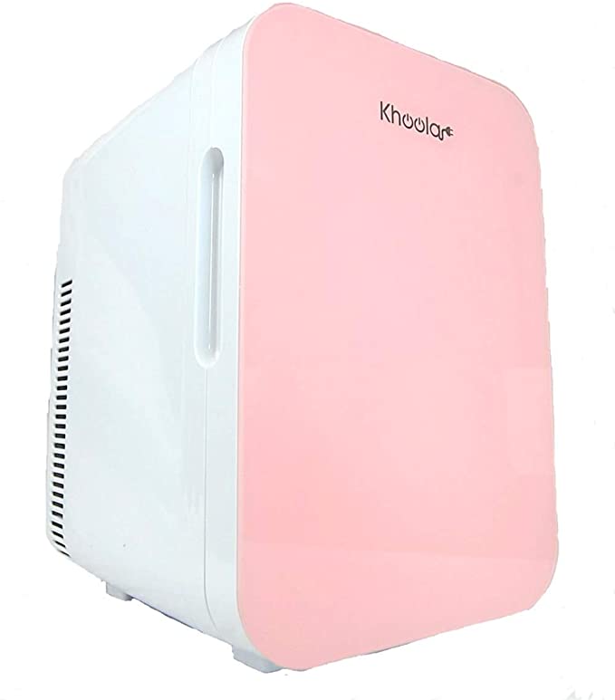 Xtrempro KHOOLA Mini Fridge Thermoelectric Cooler and Warmer AC/DC Powered System – Compact and Portable for Travel, Car, Skincare or Medical Use (10 Liter) (Pink)